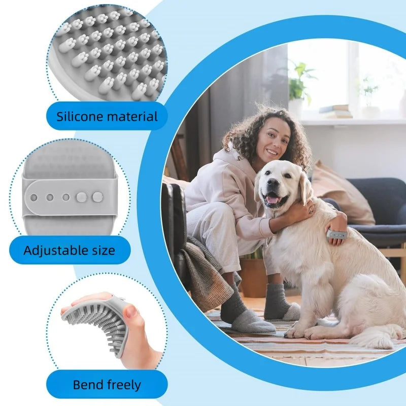 Soft Rubber Dog Brush Comb Cat Bath Brush Rubber Glove Hair Fur Grooming Massage Brush for Dog Cats Pet Bath Supplies